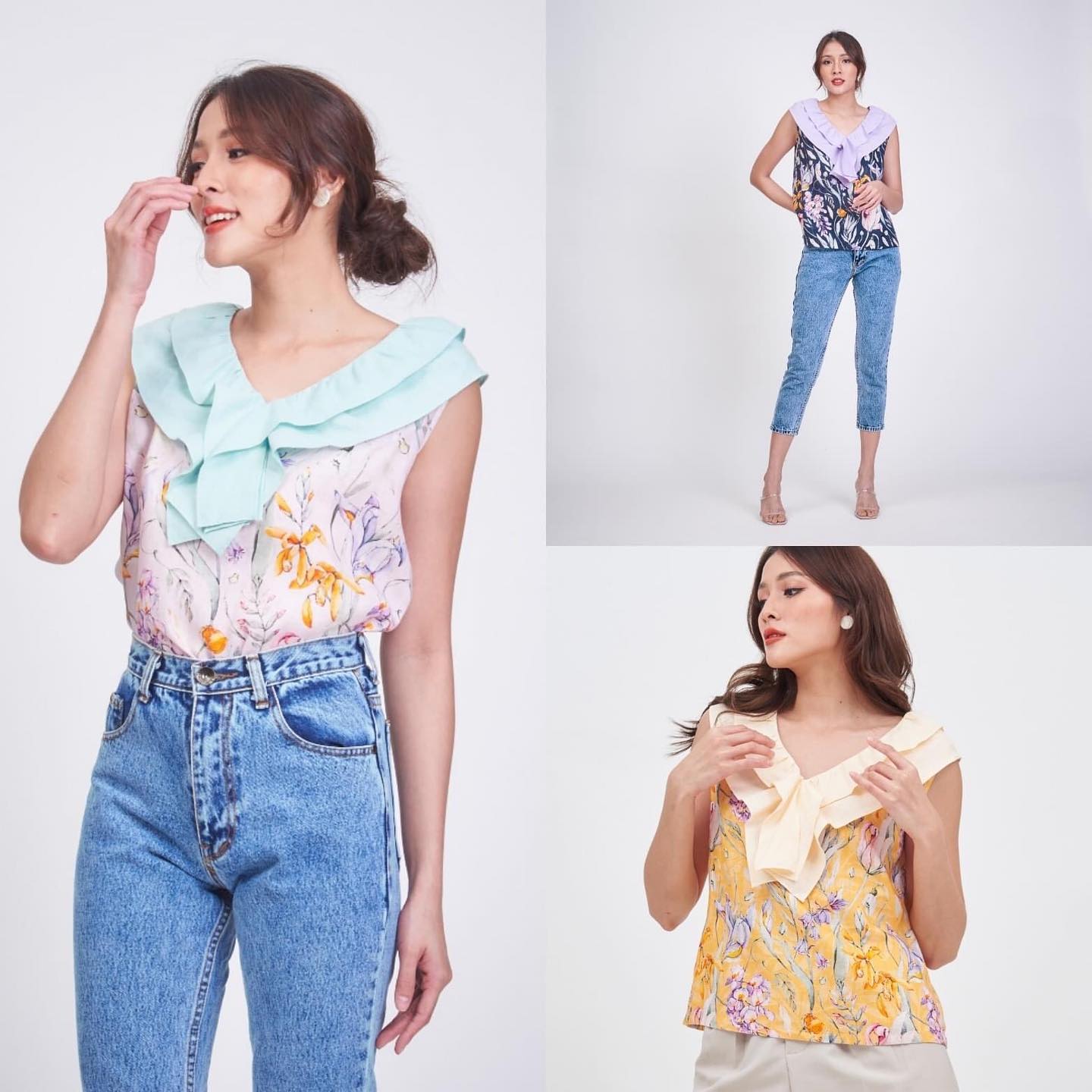 เสื้อ ผ้าพรีเมี่ยมลินิน คอวี แขนกุด : สินค้าคุณภาพ (พร้อมส่ง)