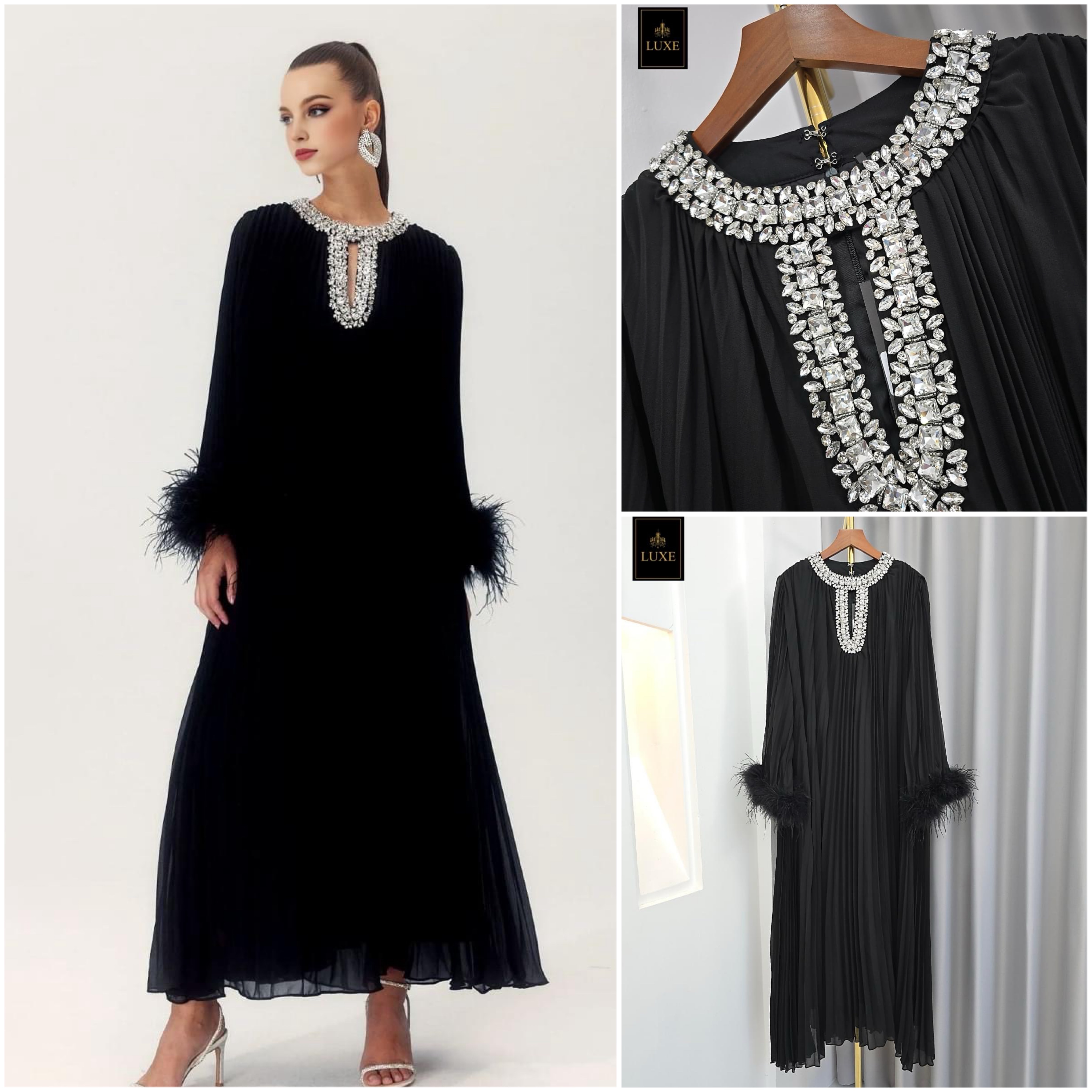 เดรสแขนยาว กระโปรงบานตัวปล่อย คัตติ้งประณีต กรุยกราย ใส่สบาย : สินค้าคุณภาพ (พร้อมส่ง)