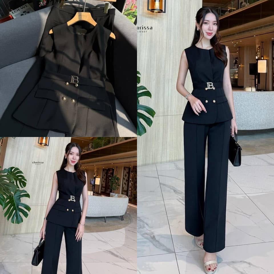 Set 3 ชิ้น: เสื้อ+กางเกง+เข็มขัด ใส่สบาย : สินค้าคุณภาพ (พร้อมส่ง)