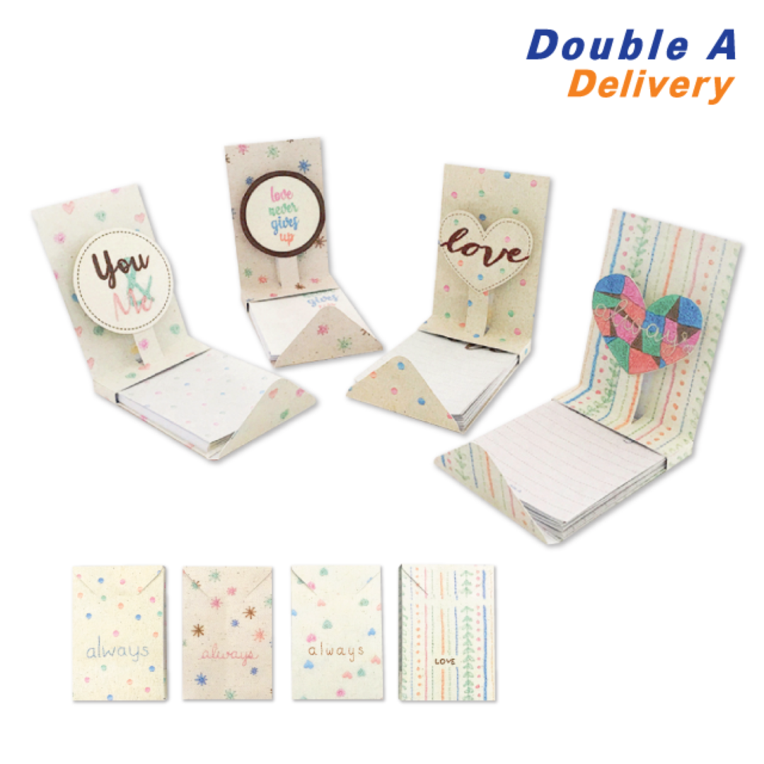 กล่อง Pop Up พร้อมกระดาษโน้ต 60×90 mm. 32 แผ่น ลาย Embro 1 ชิ้น