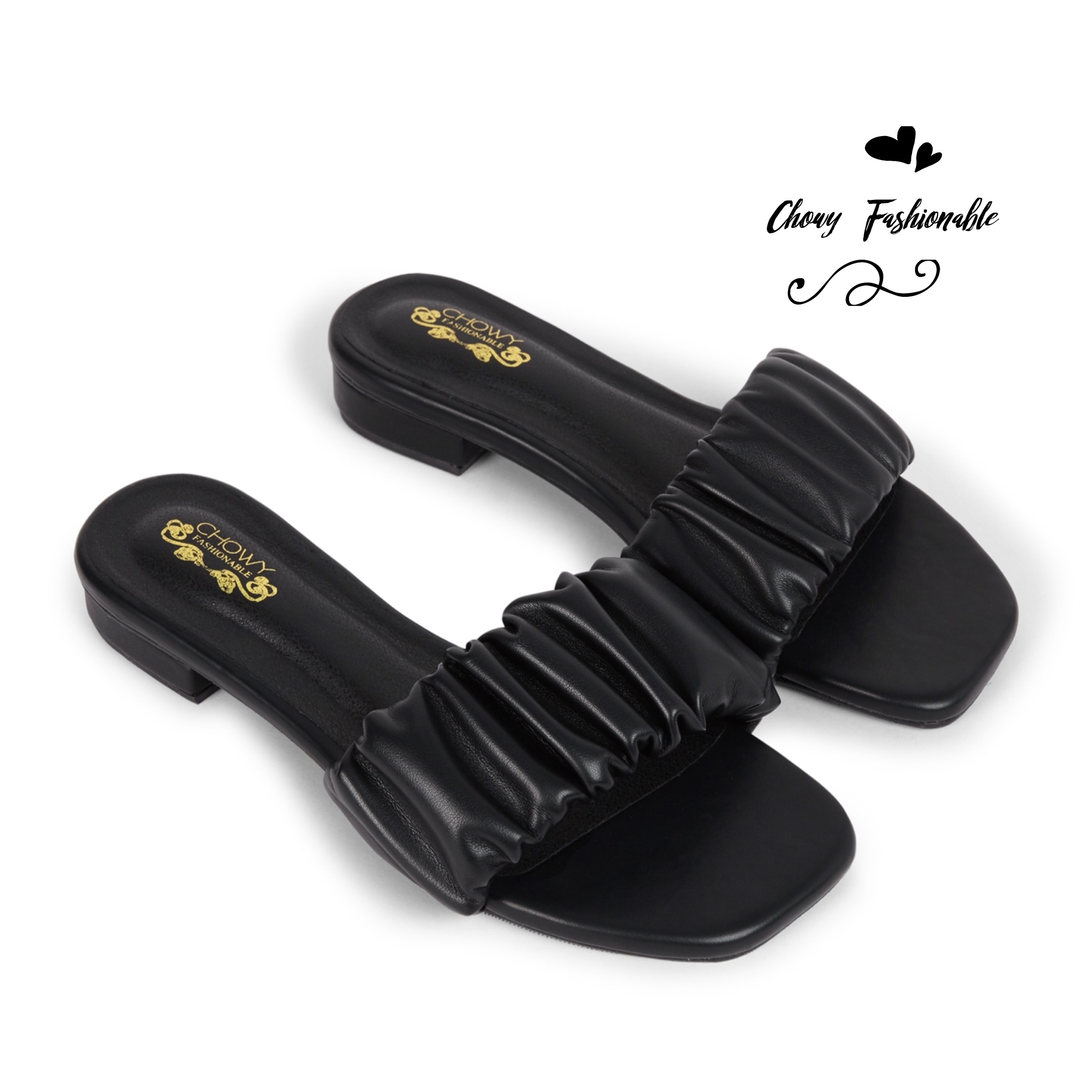 รองเท้าแตะแฟชั่น แบบสวม ไซส์ 37-48 EU PUCKER SANDAL BY CHOWY CH0159