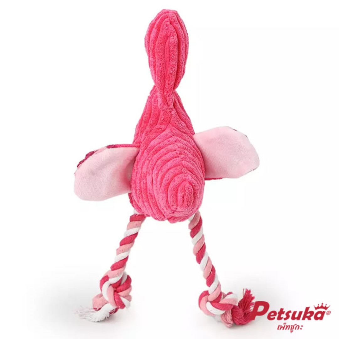 ตุ๊กตาสุนัข Petsuka ตุ๊กตานกฟลามิงโก้มีเสียง ตุ๊กตาขัดฟันสัตว์เลี้ยง