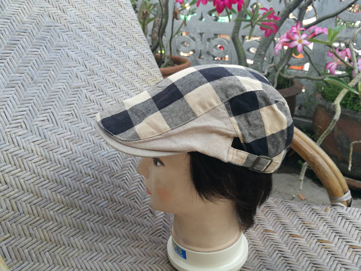 หมวกติงลี่ ผ้าลายตาราง สีสวยมากใบนี้