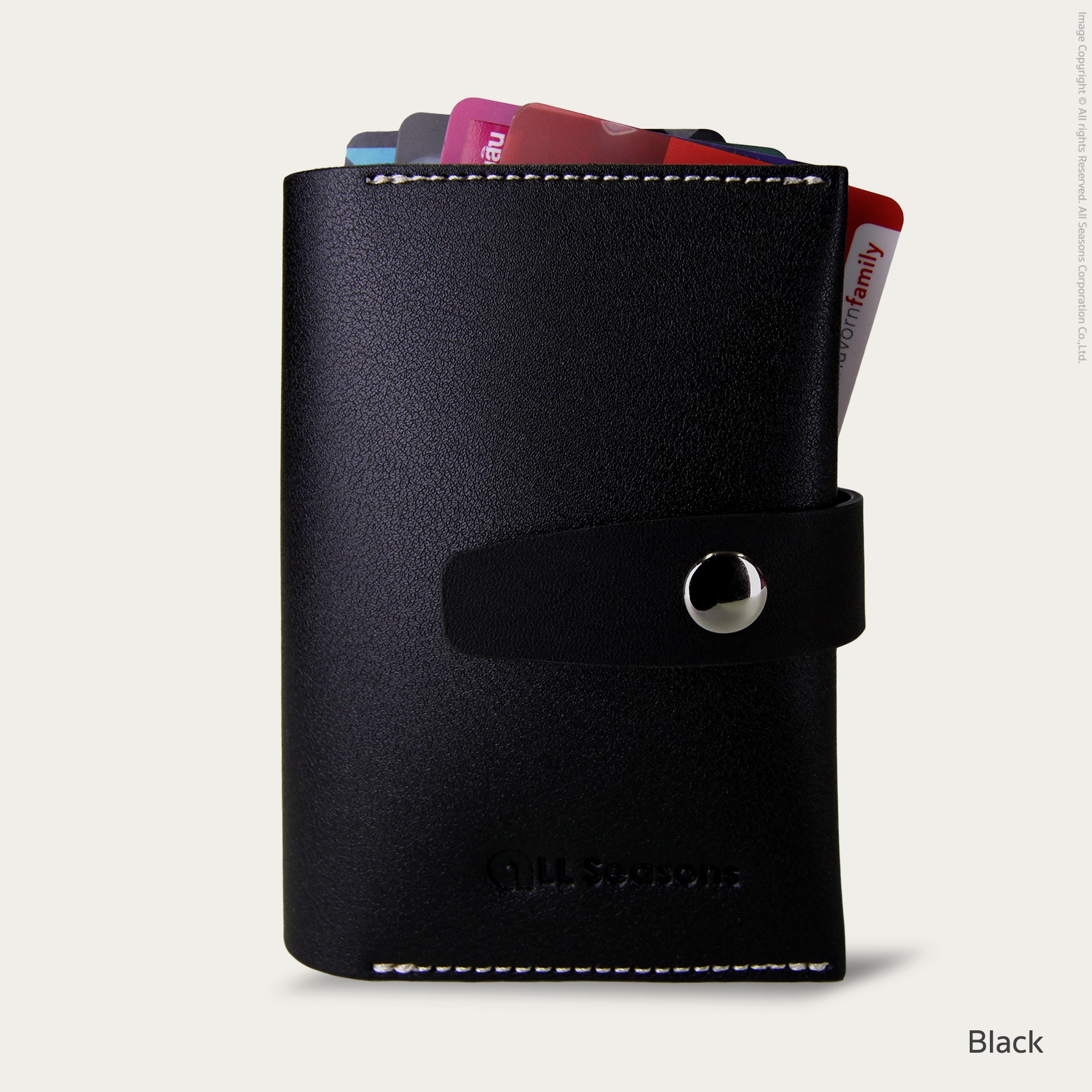 กระเป๋าใส่บัตร สลักชื่อฟรี หนังเทียม ใส่บัตรได้ 12 ใบ Personalized PU Bifold Card Holder [CARD V.2]