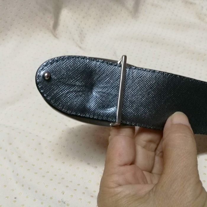 เข็มขัดชาย หัวเหล็กเก๋ สายหนังแท้สีดำ