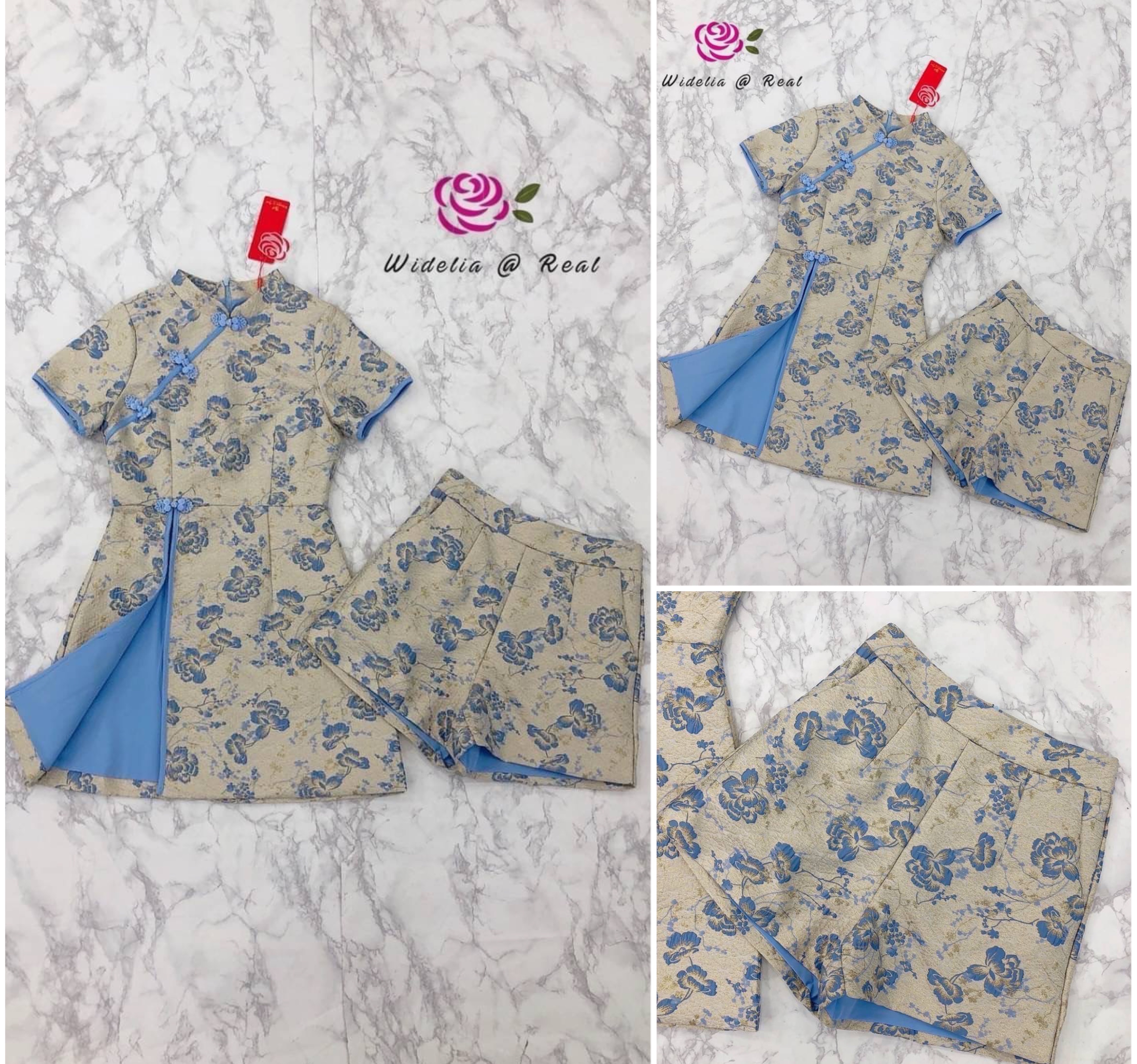 Set เซ็ทเดรสกี่เพ้ากับกางเกงขาสั้น เอวสูง สินค้าคุณภาพ (พร้อมส่ง)