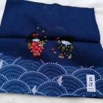 ผ้าเช็ดหน้าลายสาวน้อยหนุ่มน้อยในชุดกิโมโน