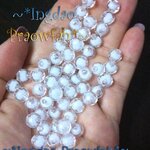 5038wh ลูกปัดอะครีลิคกลมตัดเหลี่ยมสอดใส้ลูกปัดกลมขาว ขนาด 8 มิล. สีขาว (10 กรัม/40 ชิ้น)