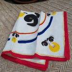 ผ้าเช็ดหน้าลายแกะ เพ้นท์วาด น่ารักมาก อาร์ตๆ