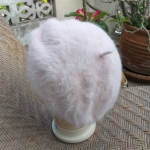 หมวกเบเร่ต์ขนกระต่ายแท้ อุ่นถึงติดลบ สีสวยมากก