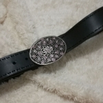 เข็มขัดหนังแท้ COMME CA DU MODE หัวโลหะแต่งคริสตัล /ของใหม่/