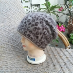 หมวกเฟอร์กระต่ายแท้ลายเสือ นุ่มมาก อุ่นมาก