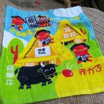 ผ้าขนหนูเช็ดหน้า ลายน้องควายบ้านทุ่ง สไตล์ญี่ปุ่น