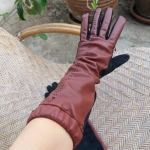 ถุงมือหนังแท้แบบยาว bonne volonte