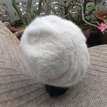 หมวกเบเร่ต์เฟอร์กระต่ายแท้ สีครีม นุ่มมากกก