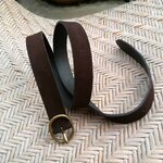 เข็มขัดหนังแท้ หัวเหล็กทอง น่ารักค่ะ (ของใหม่)