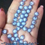 5038bl ลูกปัดอะครีลิคกลมตัดเหลี่ยมสอดใส้ลูกปัดกลมขาว ขนาด 8 มิล. สีฟ้า (10 กรัม/40 ชิ้น)