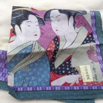 ผ้าเช็ดหน้าลายสาวกิโมโน ญี่ปุ่นมากๆ