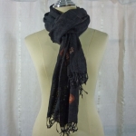 ผ้าคลุมไหล่/ผ้าพันคอ ผ้าฝ้ายย้อมสีเปลือกมังคุด สวยค่ะ