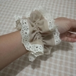 ยางรัดผม ผ้าชีฟองขอบลูกไม้ หวานมาก น่ารัก /ของใหม่/