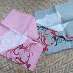 ผ้าเช็ดหน้า saqina ลายเก๋ๆ ผืนใหญ่ มี 2 สี