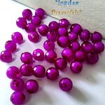 5036dpu ลูกปัดอะครีลิคกลมตัดเหลี่ยมสอดใส้ลูกปัดกลมขาว ขนาด 6 มิล. สีม่วงเข้ม (10 กรัม/90 ชิ้น)