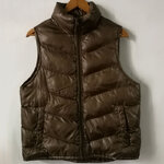 เสื้อกั๊กนวมชาย ผ้าร่มกันน้ำสีกาแฟ อก44