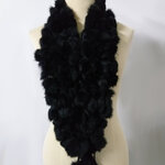 ผ้าพันคอขนเฟอร์กระต่ายแท้ 4 แถว สีดำ