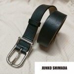 เข็มขัดชาย JUNKO SHIMADA หนังแท้สีดำ