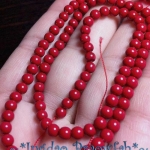 KPERAL-4Crd มุกแก้ว ขนาด 4 มิล. สีแดงปะการัง (ราคาต่อ 1 เส้น)