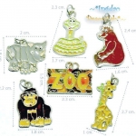 IN48-9784 Zoo Enamel Charms จี้โลหะลงยาชุดสวนสัตว์ (ราคาต่อแพ๊ค / บรรจุ 6 ชิ้น ลายละ 1 ชิ้น)