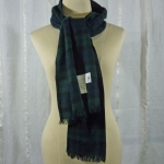 ผ้าพันคอผ้าฟลีซ อุ่นติดลบ ลายสก็อตโทนเขียว /ของใหม่/
