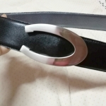 เข็มขัดชาย หัวเหล็กเก๋ สายหนังแท้สีดำ