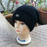 หมวกไหมพรมสีดำ LACOSTE