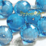 AW5005-bl10 ลูกปัดทรงกลมตัดเหลี่ยม สอดใส้ลูกปัดกลมขาว ขนาด 10 มิล. สีฟ้า (10 กรัม/20 ชิ้น)