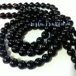 KPERAL-4bk มุกแก้ว ขนาด 10 มิล. สีดำ(ด้านไม่มุก) (ราคาต่อ 1 เส้น)