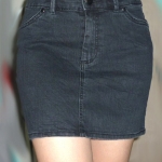 #1กระโปรงยีนส์แบรนด์ดัง H&M สีดำเรียบๆ 28.5-33-13