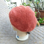 หมวกเบเร่ต์ขนกระต่ายแท้ สีส้มอิฐ สวยมากๆ