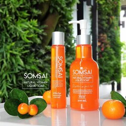 สบู่ส้มใส SOMSAI NATURAL VITAMINS LIQUID SOAP สบู่ฟื้นฟูผิว เพราะความใส รอไม่ได้