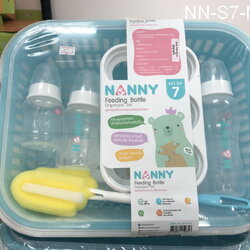 (8924) ชุดขวดนม พร้อมอุปกรณ์การล้างจัดเก็บ 7 ชิ้น NANNY