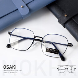 OSAKI - black แว่นตา ทรงเหลี่ยม กรอบโลหะ น้ำหนักเบา กว้าง 132 มม. (sizeS) H45