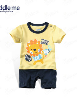 ชุดจั๊มสูทเด็ก แบรนด์แท้ Cuddle me ลายสิงโต สีเหลืองสลับดำ