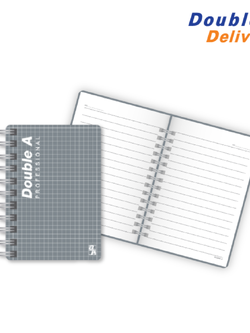 สมุดสันห่วงปกพลาสติก Professional ขนาด A6 เนื้อในพิมพ์เส้นบรรทัด 70 แกรม 100 แผ่น ปกสีเทา