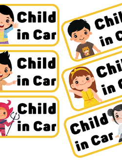 สติ๊กเกอร์ Child in Car ในรถมีเด็กโต แบบใหม่ปี 2023