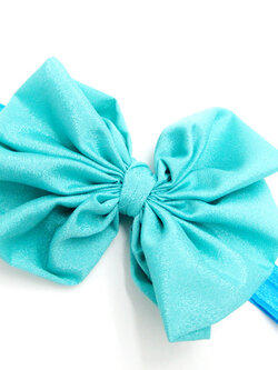 ผ้าคาดผมเด็กอ่อน แบบโบว์ใหญ่จีบรูด Classic Style