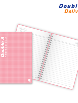 สมุดสันห่วงปกพลาสติก ขนาด A5 70 แกรม 100 แผ่น สีชมพู