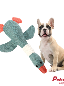 ตุ๊กตาเป็ด ของเล่นสุนัข Petsuka ของเล่นขัดฟันสัตว์เลี้ยง มีเสียง สีเขียว