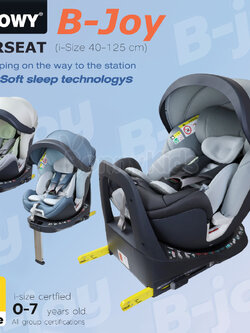 (16908) GLOWY (โกลวี่) B-Joy Carseat คาร์ซีทสำหรับเด็กแรกเกิด - 7 ปี ขาค้ำยันพับเก็บได้ พร้อมระบบหน้าจอ Touch screen