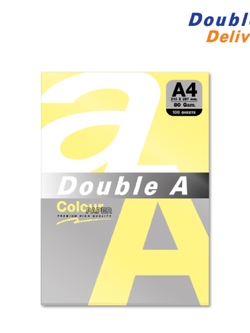 กระดาษสี Double A 80 แกรม แพ็ค 100 แผ่น สีเหลือง Canary