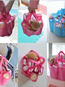 กระเป๋าช่องจัดระเบียบ แบ่งของใช้เด็ก แขวนรถเข็นคันเล็กได้